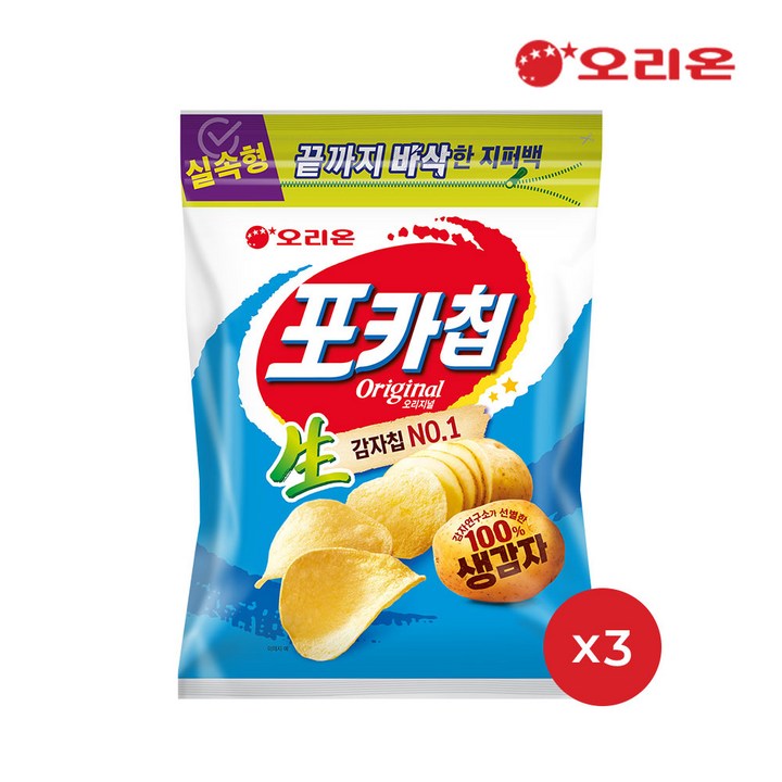 오리온 포카칩 오리지널, 266g, 3개