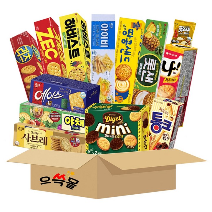 으쓱몰 과자세트 비스켓 사무실 탕비실 간식 12종, 1세트, 1.05kg