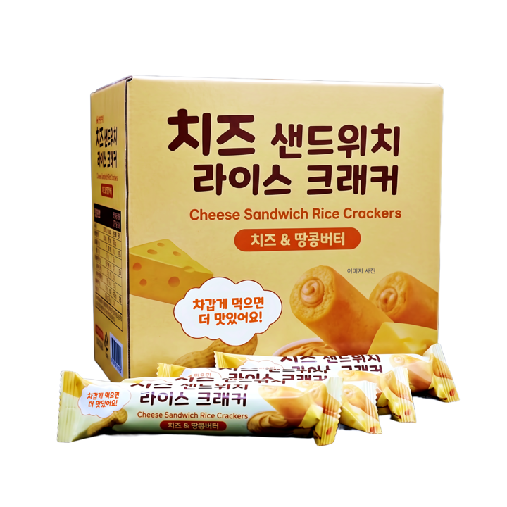 땅콩&치즈 크리스피 과자 간식 크래커 대용량, 1개, 500g