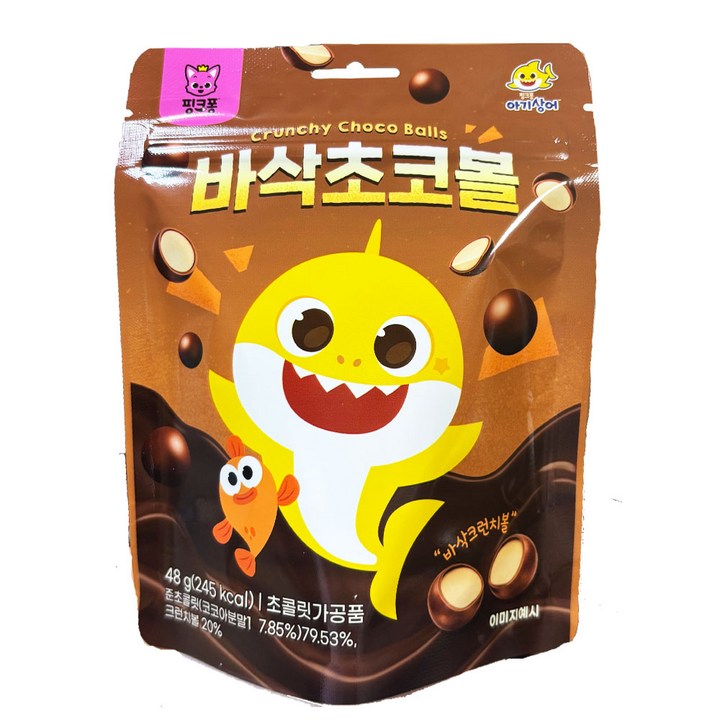핑크퐁 아기상어 바삭초코볼, 2개, 48g, 초코맛