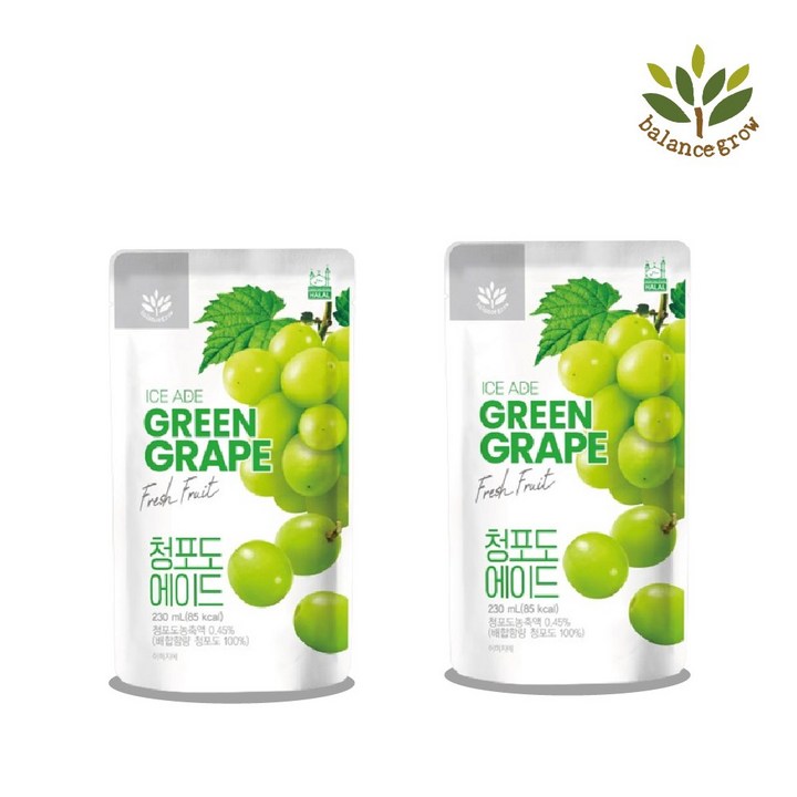 편의점 아이스파우치음료 BG 청포도 에이드, 230ml, 10개