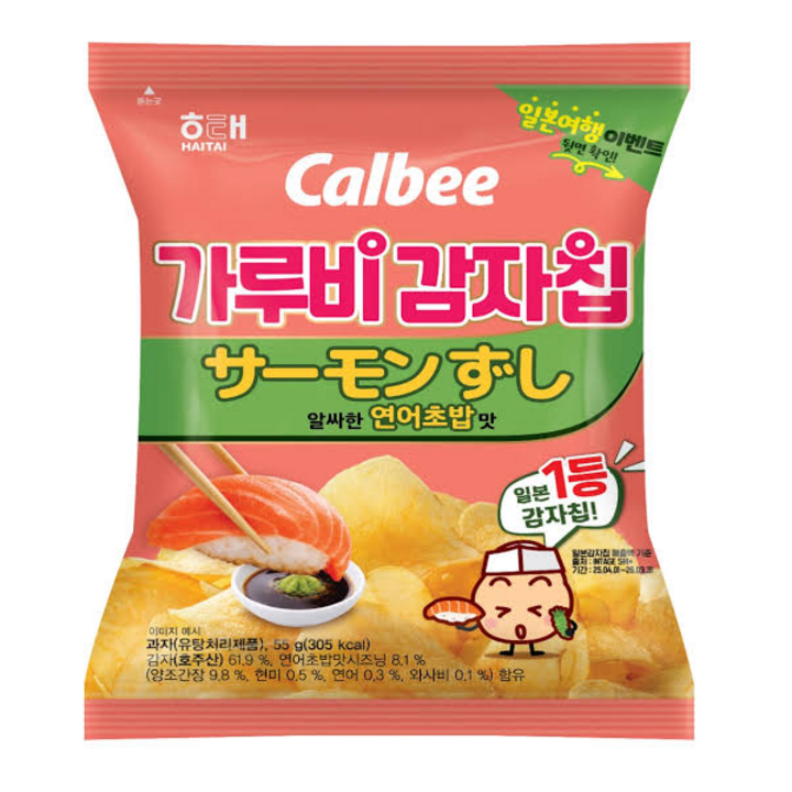 해태 가루비 감자칩 연어초밥맛, 55g, 12개