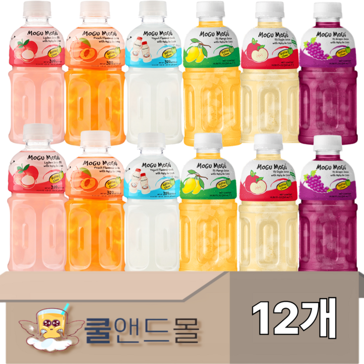 [쿨앤드몰] 모구모구 6종혼합 리치4+복숭아4+요거트4+망고4+사과4+포도4, 12개, 320ml