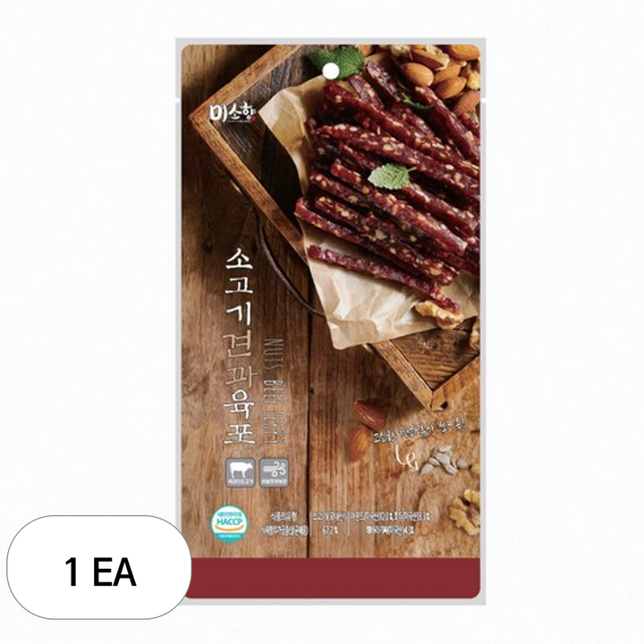 미소어육 소고기 견과육포, 80g, 1개