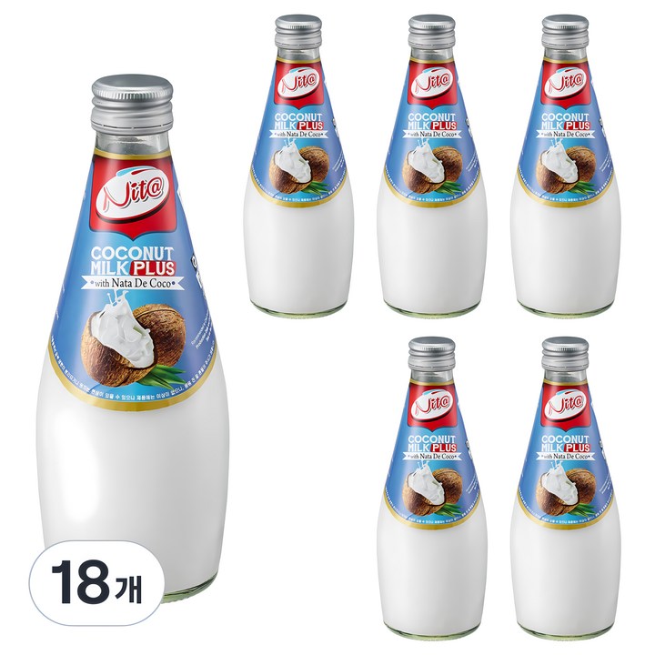 니타 코코넛밀크 플러스 위드 나타드코코, 18개, 290ml