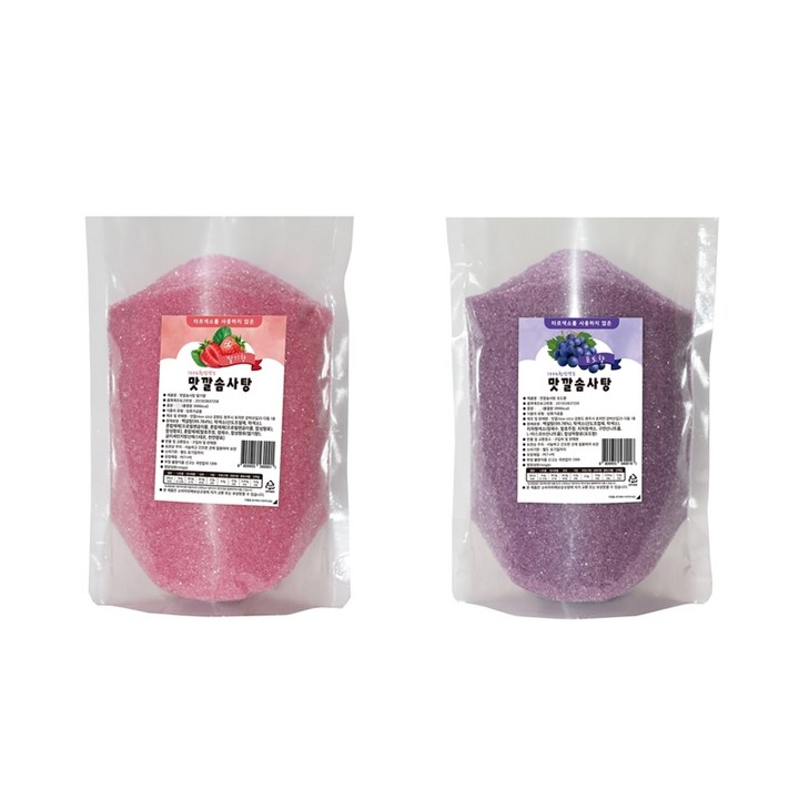 OnlyOne 가정용 솜사탕기계 전용 맛깔 설탕 딸기향 500g + 포도향 500g, 2개