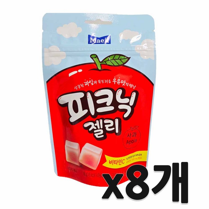 피크닉 젤리 사과, 8개, 45g