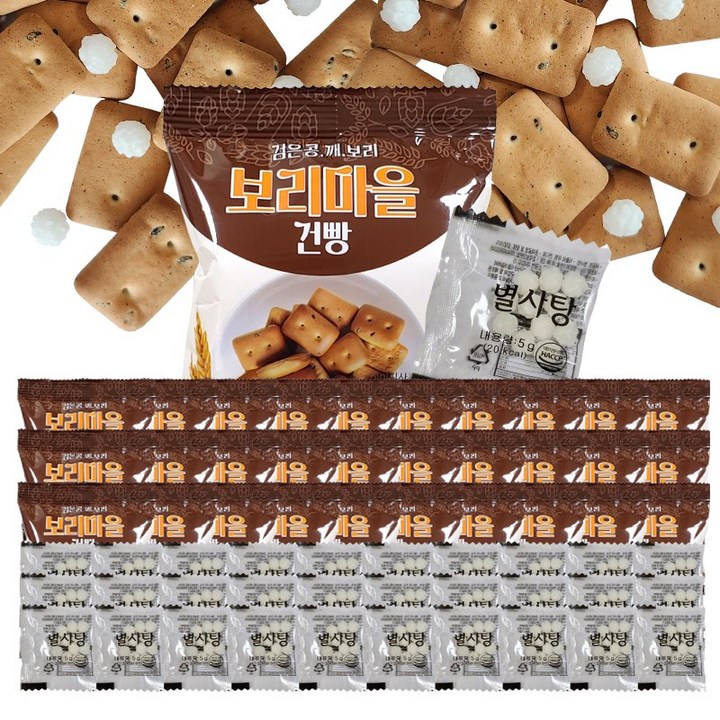 금풍제과 검은콩깨 보리건빵 30g + 별사탕 5g 세트, 30세트