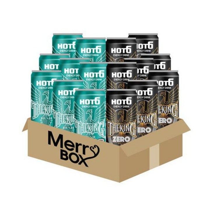 메리박스 에너지음료세트 롯데칠성 핫식스 더킹355ml{러쉬12개+제로12개}, 1세트, 355ml