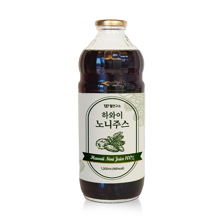 웰연구소 하와이 유기농 노니주스 원액 100%, 1L, 1개