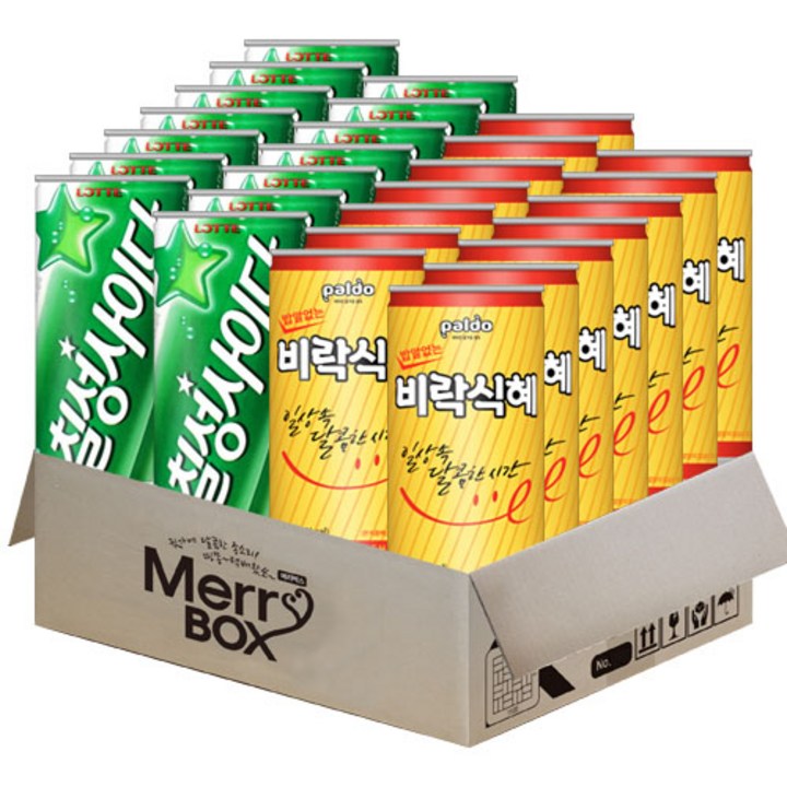 제트스카이 미니캔세트_칠성사이다 15개+밥알없는식혜 15개, 30개, 190ml