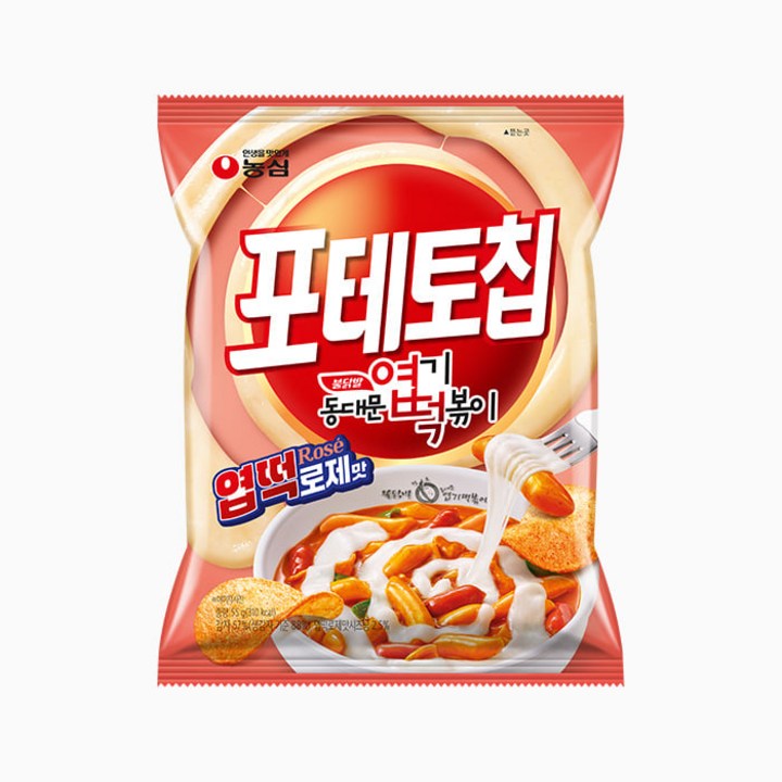 포테토칩 엽떡로제맛, 55g, 16개