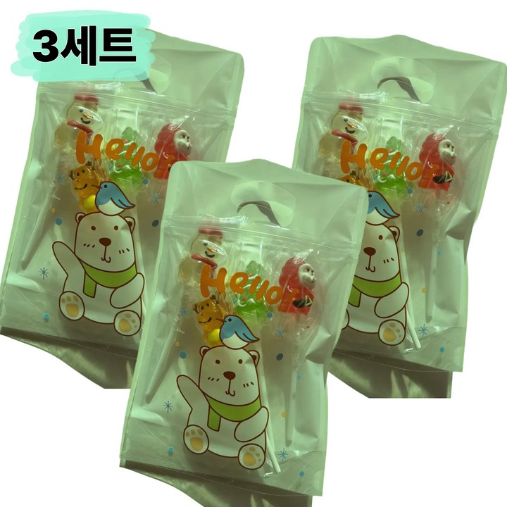 트루소피아 캔디팝스 막대사탕 소분판매 롤리팝 구디백, 3세트, 100g