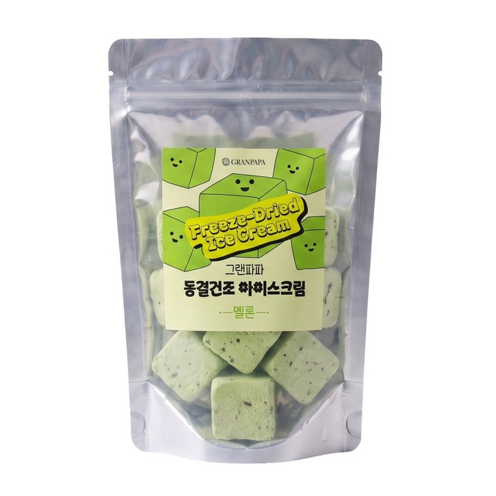 그랜파파 바삭한 프리미엄 디저트 녹지않는 동결건조 멜론 아이스크림, 1개, 100g