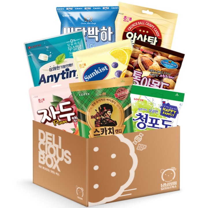 스카치 청포도 비단박하 자두캔디등 인기사탕모음 세트 8종구성, 1세트