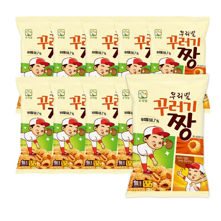 우리밀 꾸러기짱 스낵 과자, 90g, 10개