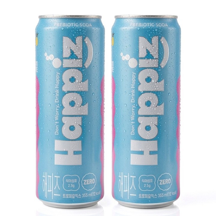 롯데칠성음료 해피즈 프리바이오틱 소다 트로피칼믹스, 6개, 355ml