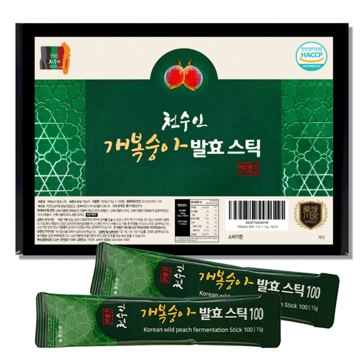 개복숭아 발효 스틱 돌복숭아 발효액, 15g, 100개