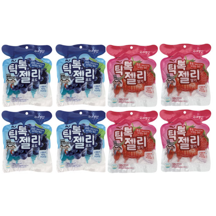 틱톡 젤리 딸기 + 포도 버라이어티, 1세트