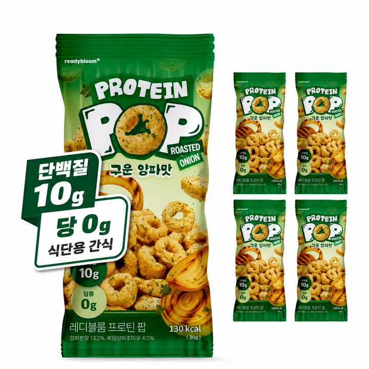 프로틴팝 구운양파맛 저당 단백질 간식 글루텐프리 과자 무설탕, 5개, 30g