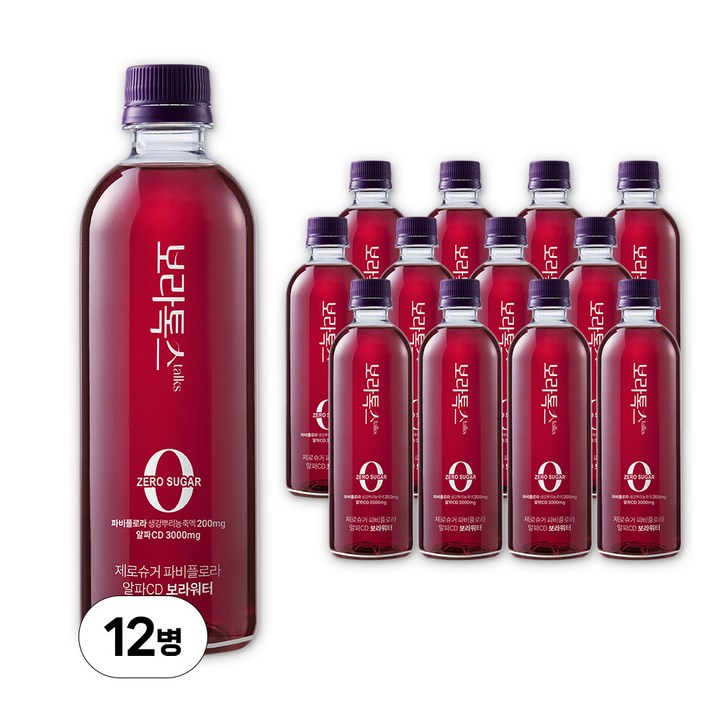 보라톡스 파비플로라 알파CD 제로슈가 보라워터, 12개, 500ml