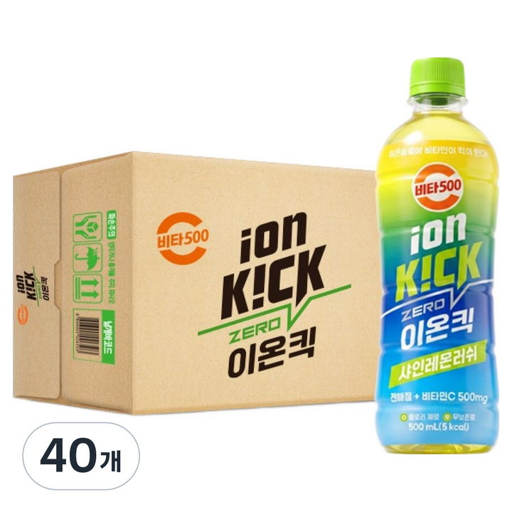 비타500 이온킥 제로 샤인레몬 러쉬, 500ml, 40개