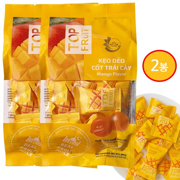 coowy 탑후르츠 젤리 망고맛, 280g, 2개