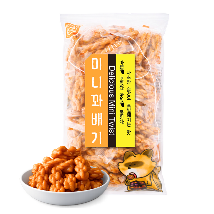 미니 한입 쏙 허니 꿀 꽈배기 탕비실 사무실 간식 과자, 1개, 460g