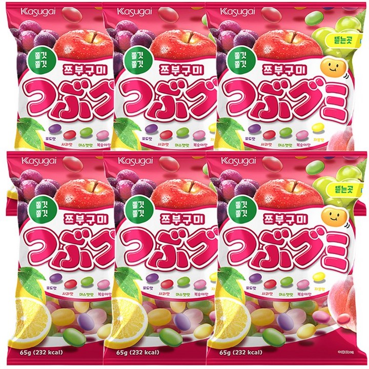 카수가이 쯔부구미 젤리빈, 65g, 18개