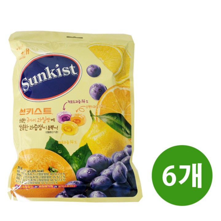 썬키스트 캔디, 317g, 6개