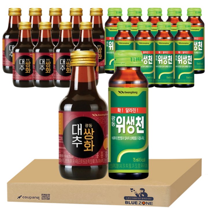 위생천 75ml x 10병 +대추쌍화 150ml x 10병, 20병