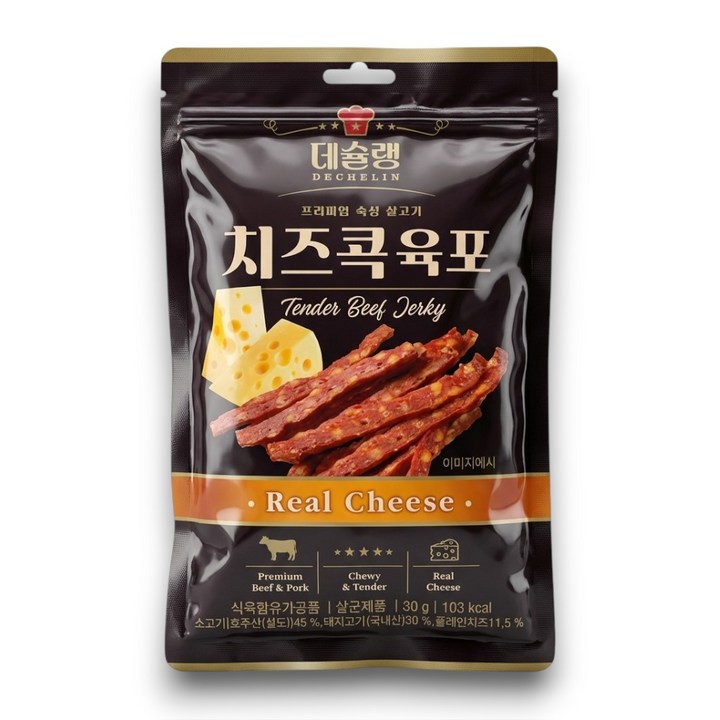 데슐랭 치즈콕 육포 스틱형, 1개, 30g