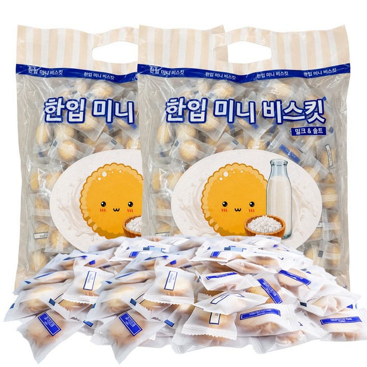 한입 미니 비스킷 믹스 1kg 개별포장 특대용량, 2개