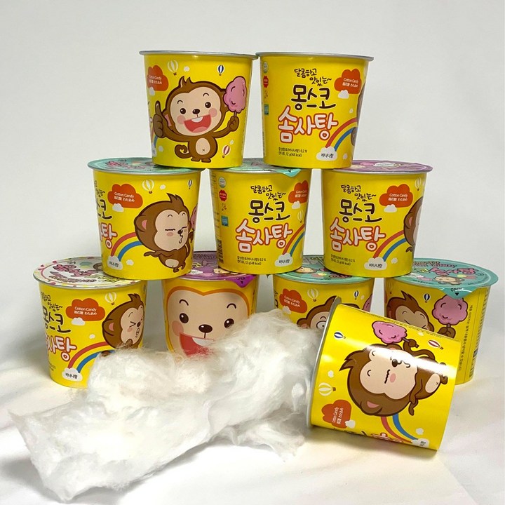 몽스코 컵 솜사탕 향긋한 딸기향, 12g, 10개