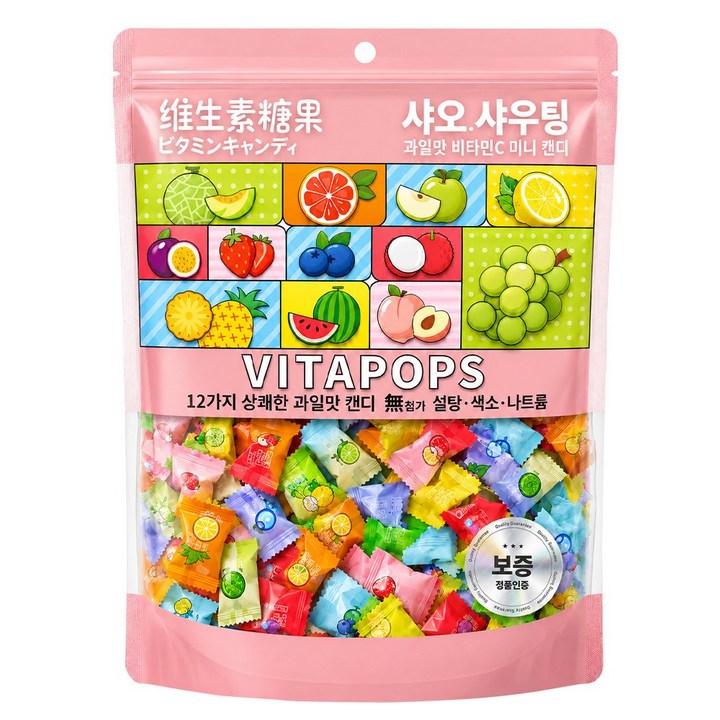 올바른푸드 직수입정품 비타팝스 무설탕캔디 베트남사탕 샤오샤우팅 비타민C 캔디, 100g, 1개