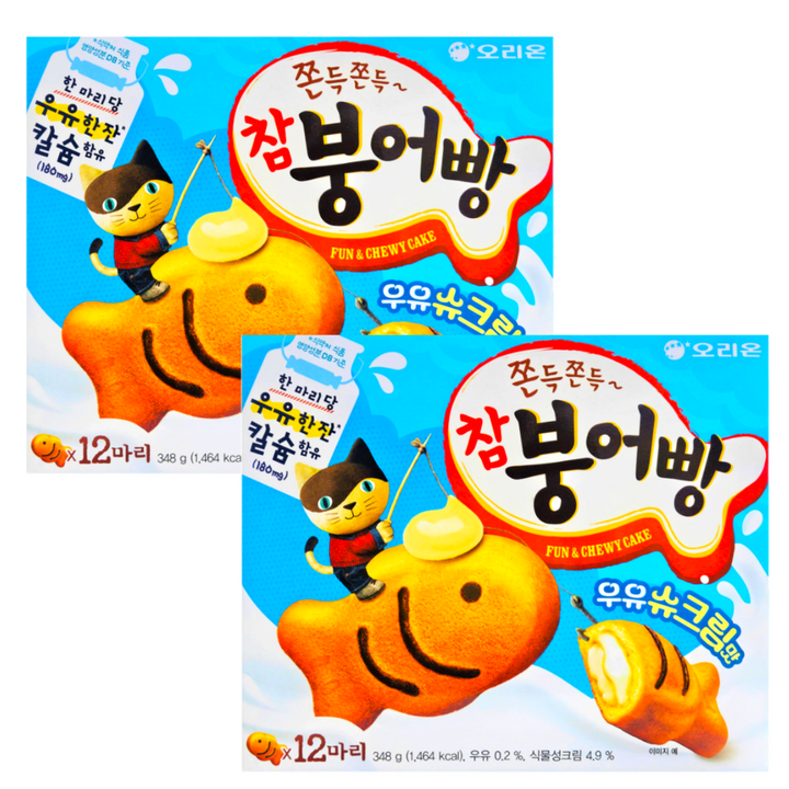 오리온 참붕어빵 우유슈크림맛, 348g, 2개