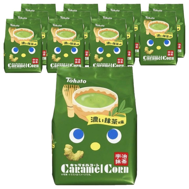 토하토 캐러멜 콘 진한 말차 맛, 12개, 62g
