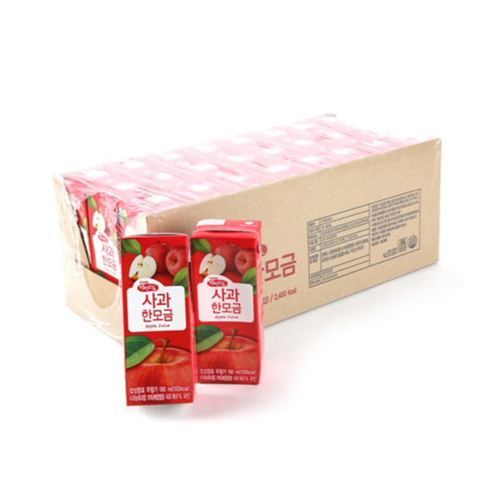 [공식판매처] 자연드림 사과한모금 190ml 24입, 24개