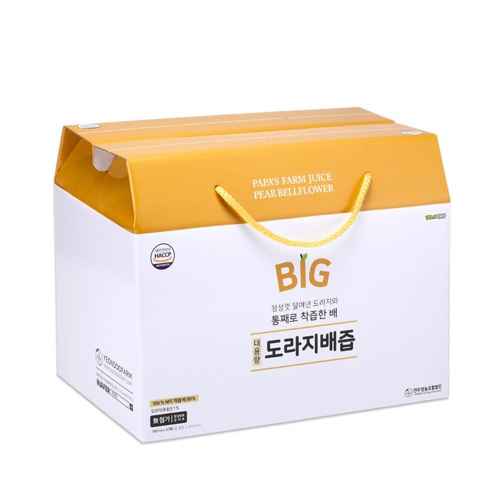 [연두팜] BIG 아빠의주스 도라지배즙, 180ml, 30개
