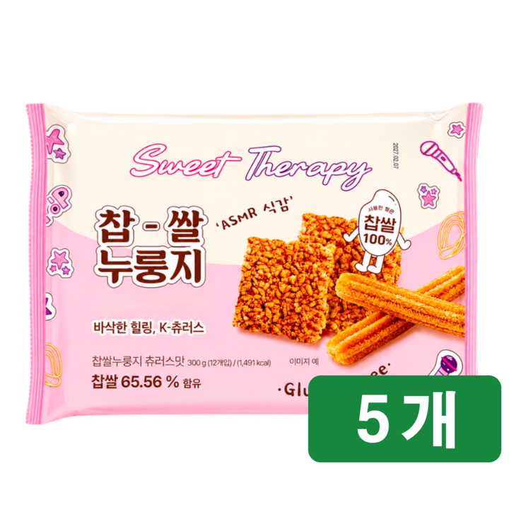 메고지고 찹쌀누룽지 츄러스 쌀과자, 5개, 300g