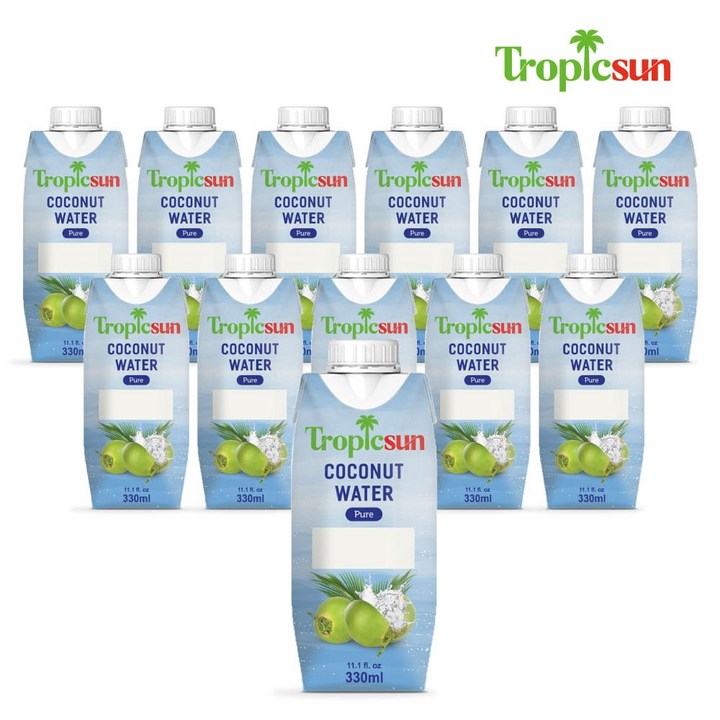트로픽선 퓨어 코코넛워터, 330ml, 12개