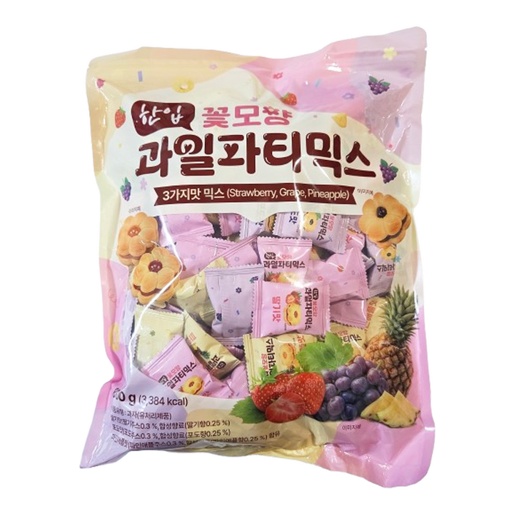 한입 꽃모양 과일파티믹스 3가지맛 샌드 쿠키, 1개, 800g