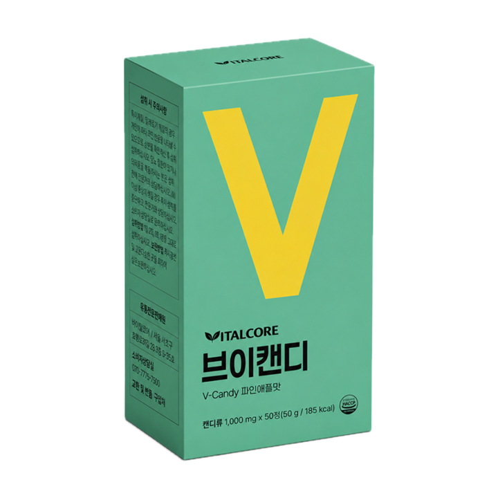 바이탈코어 브이캔디 브로멜라인 유산균 파인애플맛 1000mg, 1박스, 50g