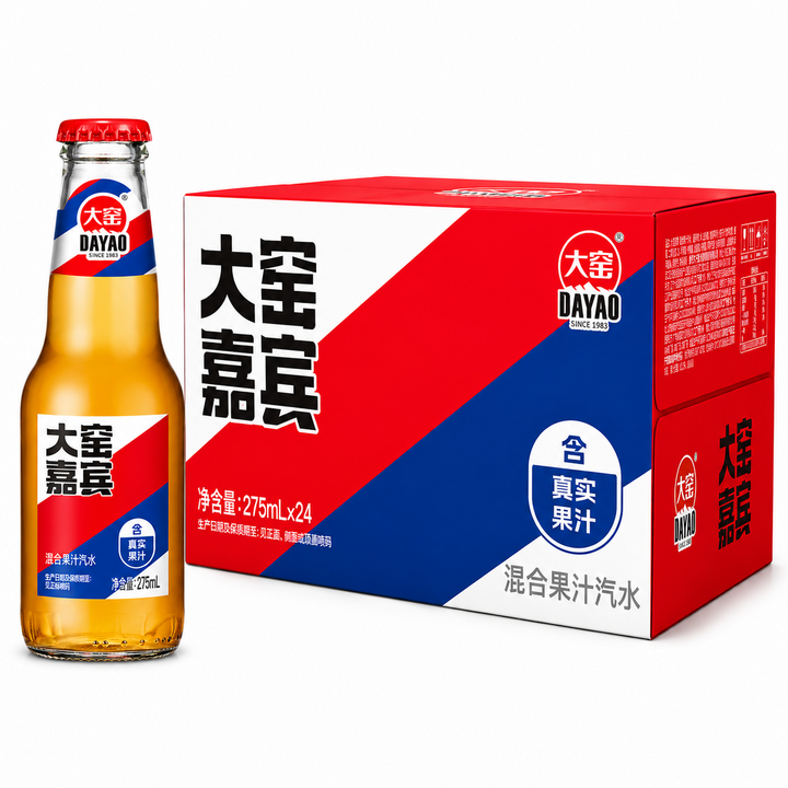 탄산음료 예날맛 중국음료 따요우 자빈 추억사이다 오리지널맛 과일맛 따야오, 24박스, 275ml