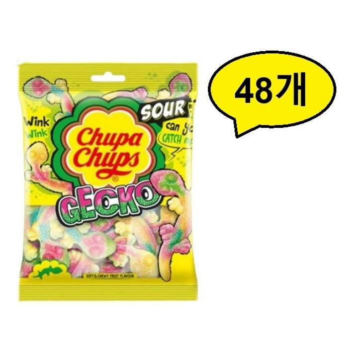 츄파춥스 젤리 사워 게코, 90g, 48개