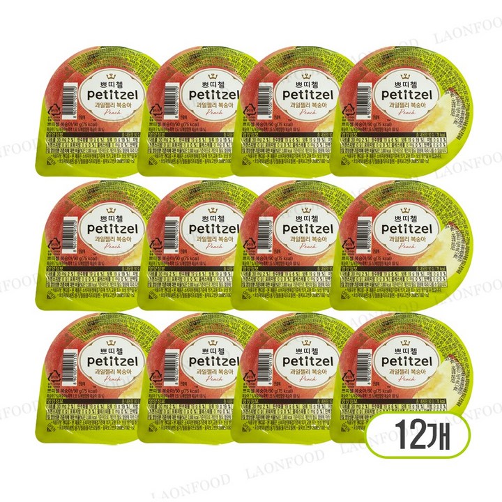 CJ제일제당 쁘띠첼 과일젤리 복숭아 3p, 90g, 4개