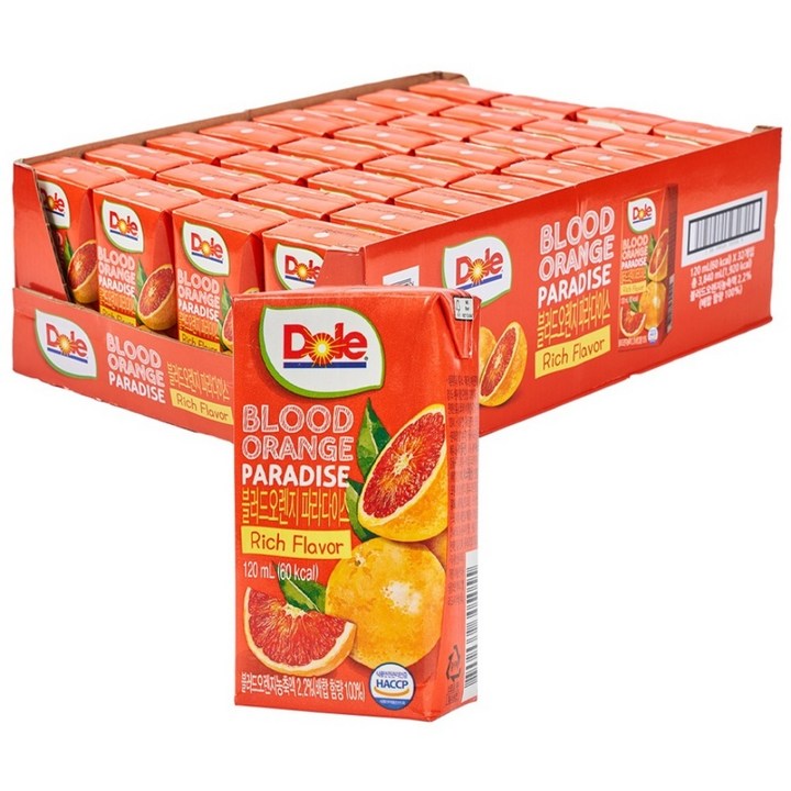 돌 파라다이스 주스 블러드오렌지, 120ml, 32개