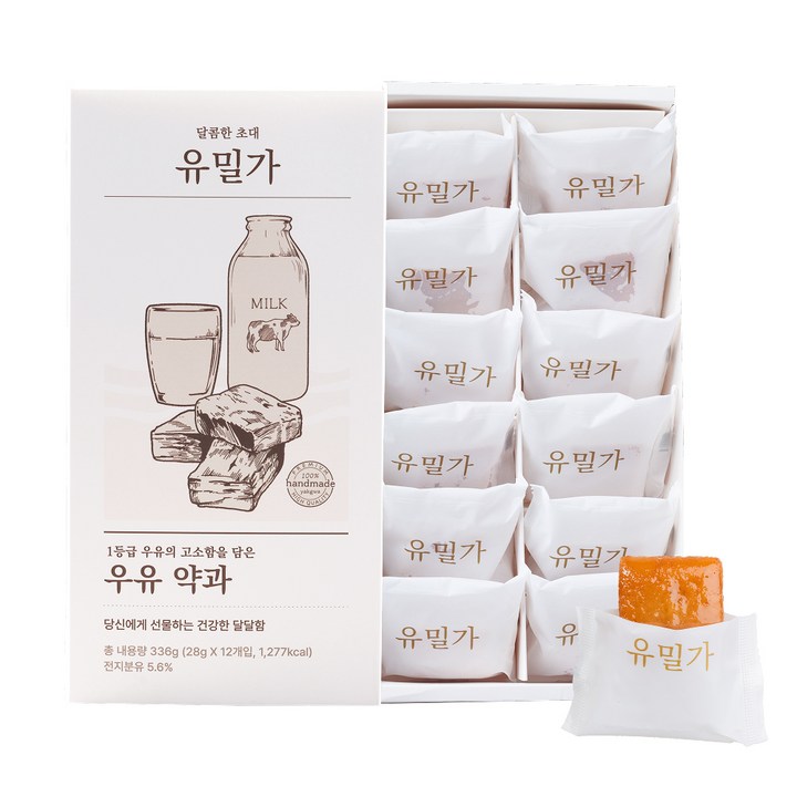 유밀가 수제 우유 약과 12개입, 360g, 1개