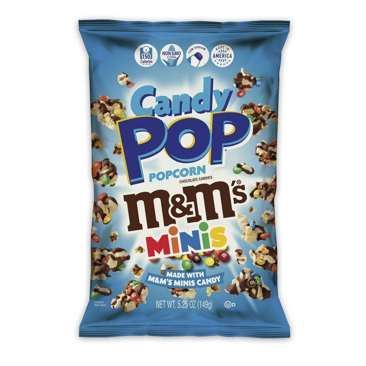 Snack Pop 팝콘 M&M 미니 초콜릿 캔디, 1개, 149g