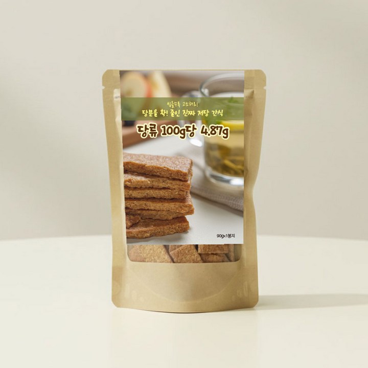 당류 4.87g 담백한 통밀 크래커(저당 간식), 1개, 90g